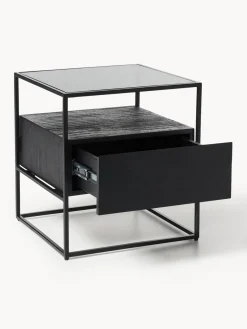 Mesitas De Noche|Mesitas De Noche></noscript>Westwing Collection Mesita de noche con cajón Theodor Madera de mango, negro