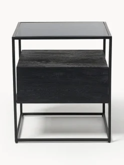 Mesitas De Noche|Mesitas De Noche></noscript>Westwing Collection Mesita de noche con cajón Theodor Madera de mango, negro