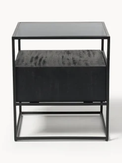 Mesitas De Noche|Mesitas De Noche></noscript>Westwing Collection Mesita de noche con cajón Theodor Madera de mango, negro