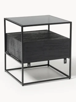 Mesitas De Noche|Mesitas De Noche></noscript>Westwing Collection Mesita de noche con cajón Theodor Madera de mango, negro