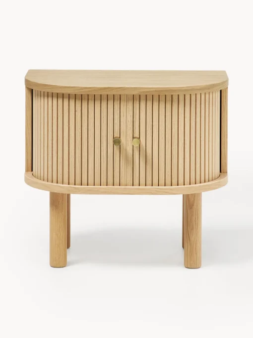 Mesitas De Noche|Mesitas De Noche>Westwing Collection Mesita de noche con frente acanalado Calary Madera de roble