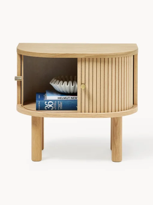 Mesitas De Noche|Mesitas De Noche>Westwing Collection Mesita de noche con frente acanalado Calary Madera de roble