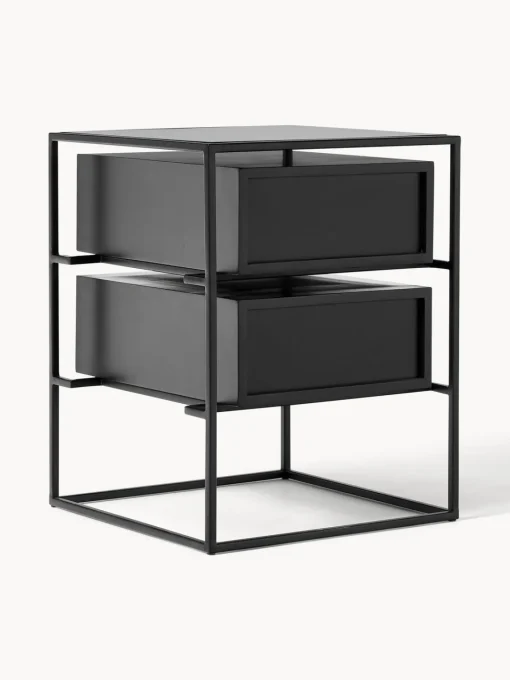Mesitas De Noche|Mesitas De Noche>Westwing Collection Mesita de noche de madera de mango Lyle Negro