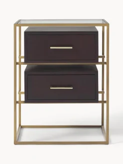 Mesitas De Noche|Mesitas De Noche></noscript>Westwing Collection Mesita de noche de madera de mango Lyle Madera de mango oscura, dorado