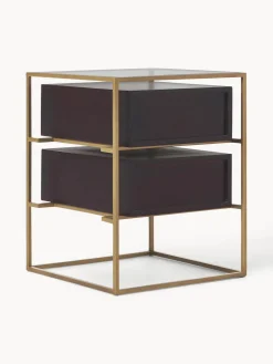 Mesitas De Noche|Mesitas De Noche></noscript>Westwing Collection Mesita de noche de madera de mango Lyle Madera de mango oscura, dorado