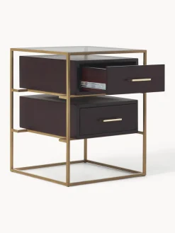 Mesitas De Noche|Mesitas De Noche></noscript>Westwing Collection Mesita de noche de madera de mango Lyle Madera de mango oscura, dorado