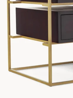 Mesitas De Noche|Mesitas De Noche></noscript>Westwing Collection Mesita de noche de madera de mango Lyle Madera de mango oscura, dorado