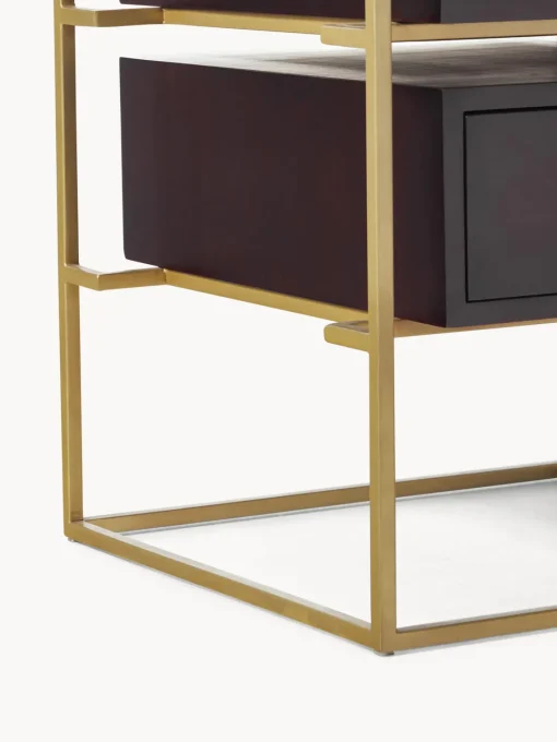Mesitas De Noche|Mesitas De Noche>Westwing Collection Mesita de noche de madera de mango Lyle Madera de mango oscura, dorado