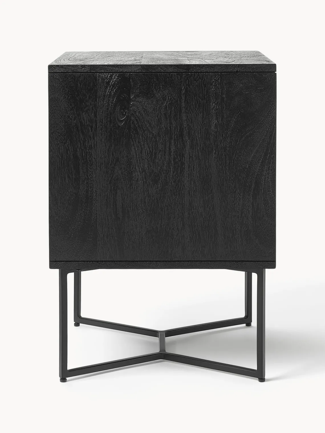 Mesitas De Noche|Mesitas De Noche>Westwing Collection Mesita de noche de madera de mango con cajón Luca Madera de mango, negro pintado