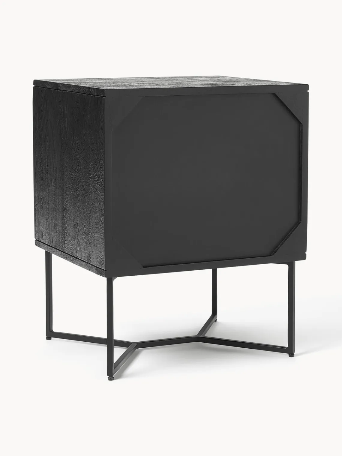 Mesitas De Noche|Mesitas De Noche>Westwing Collection Mesita de noche de madera de mango con cajón Luca Madera de mango, negro pintado