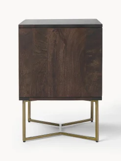 Mesitas De Noche|Mesitas De Noche></noscript>Westwing Collection Mesita de noche de madera de mango con diseño espiga Luca Madera de mango, dorado