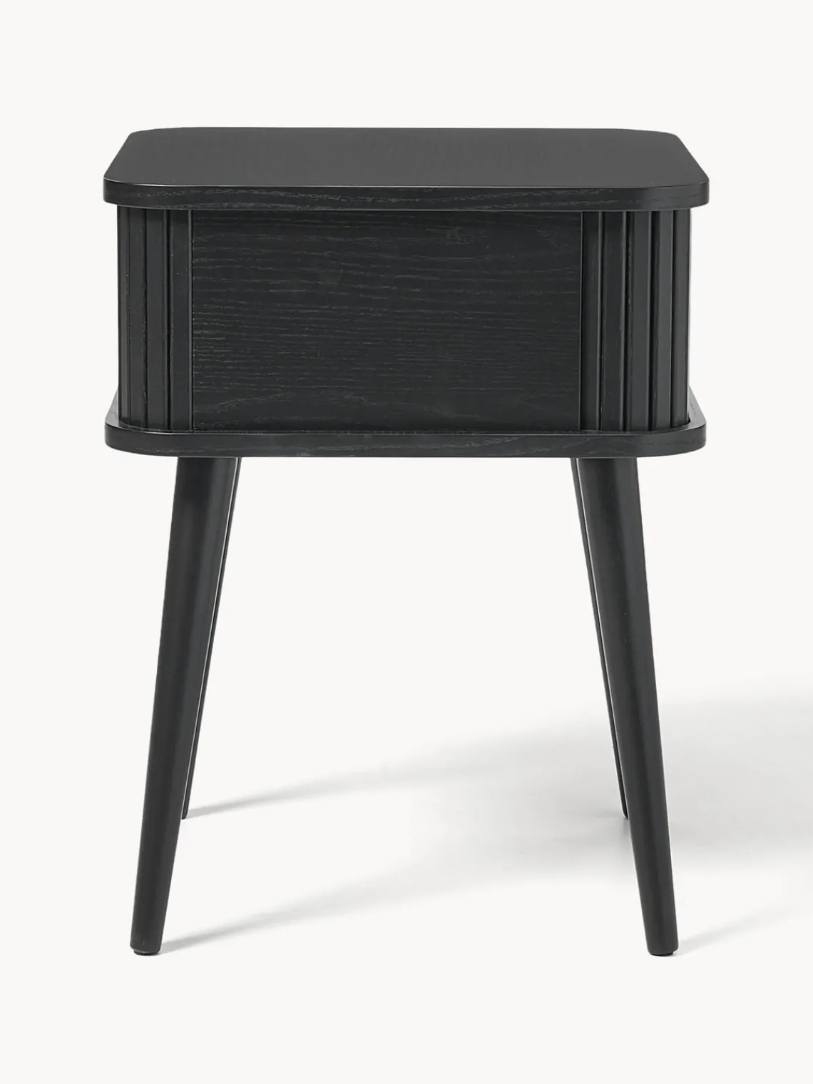 Mesitas De Noche|Mesitas De Noche>Zuiver Mesita de noche de madera Barbier, puerta corredera Madera de fresno pintada en negro