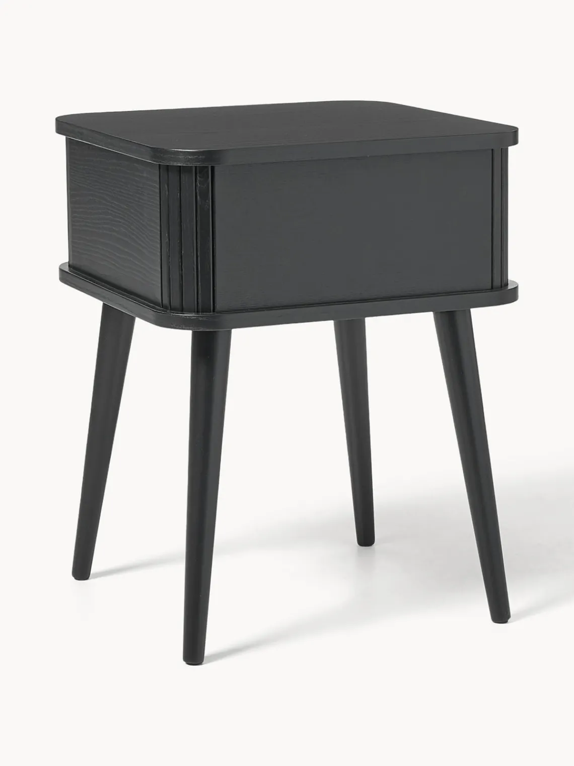 Mesitas De Noche|Mesitas De Noche>Zuiver Mesita de noche de madera Barbier, puerta corredera Madera de fresno pintada en negro