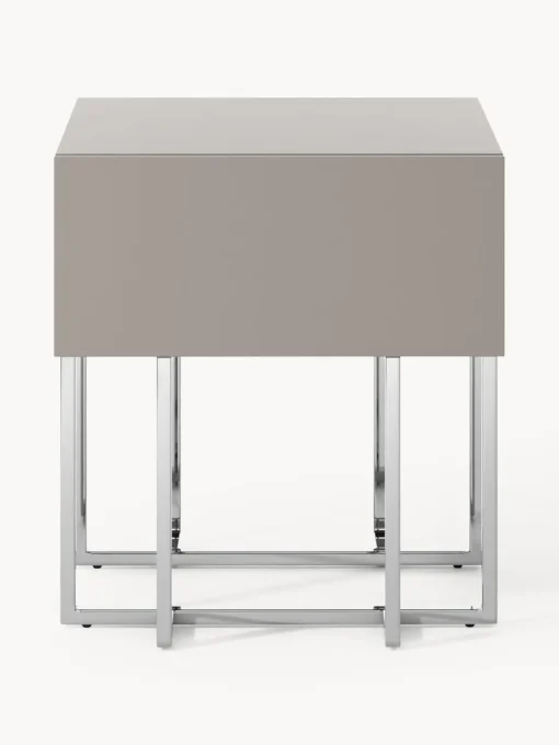 Mesitas De Noche|Mesitas De Noche>Westwing Collection Mesita de noche de madera Joe Taupe, plateado
