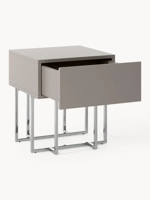 Mesitas De Noche|Mesitas De Noche>Westwing Collection Mesita de noche de madera Joe Taupe, plateado