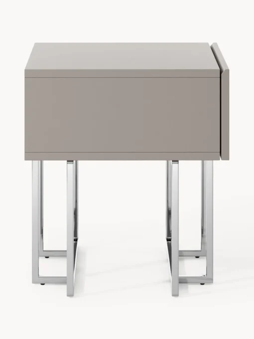 Mesitas De Noche|Mesitas De Noche>Westwing Collection Mesita de noche de madera Joe Taupe, plateado