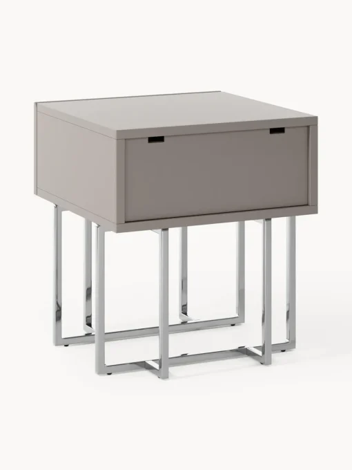 Mesitas De Noche|Mesitas De Noche>Westwing Collection Mesita de noche de madera Joe Taupe, plateado