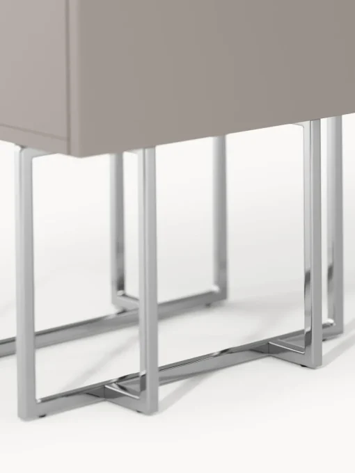 Mesitas De Noche|Mesitas De Noche>Westwing Collection Mesita de noche de madera Joe Taupe, plateado