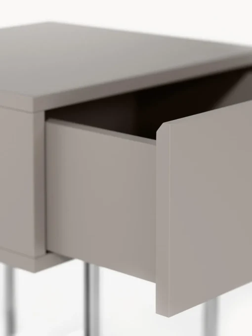 Mesitas De Noche|Mesitas De Noche>Westwing Collection Mesita de noche de madera Joe Taupe, plateado