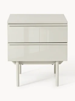 Mesitas De Noche|Mesitas De Noche></noscript>Westwing Collection Mesita de noche de madera Elona Beige claro brillante