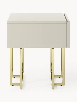 Mesitas De Noche|Mesitas De Noche></noscript>Westwing Collection Mesita de noche de madera Joe Beige claro, dorado