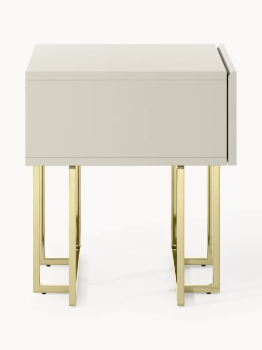 Mesitas De Noche|Mesitas De Noche>Westwing Collection Mesita de noche de madera Joe Beige claro, dorado