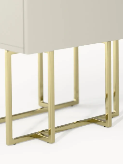 Mesitas De Noche|Mesitas De Noche>Westwing Collection Mesita de noche de madera Joe Beige claro, dorado