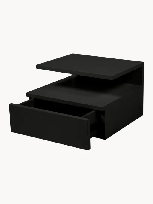 Mesitas De Noche|Mesitas De Noche> Mesita de noche de pared con cajón Ashlan Negro