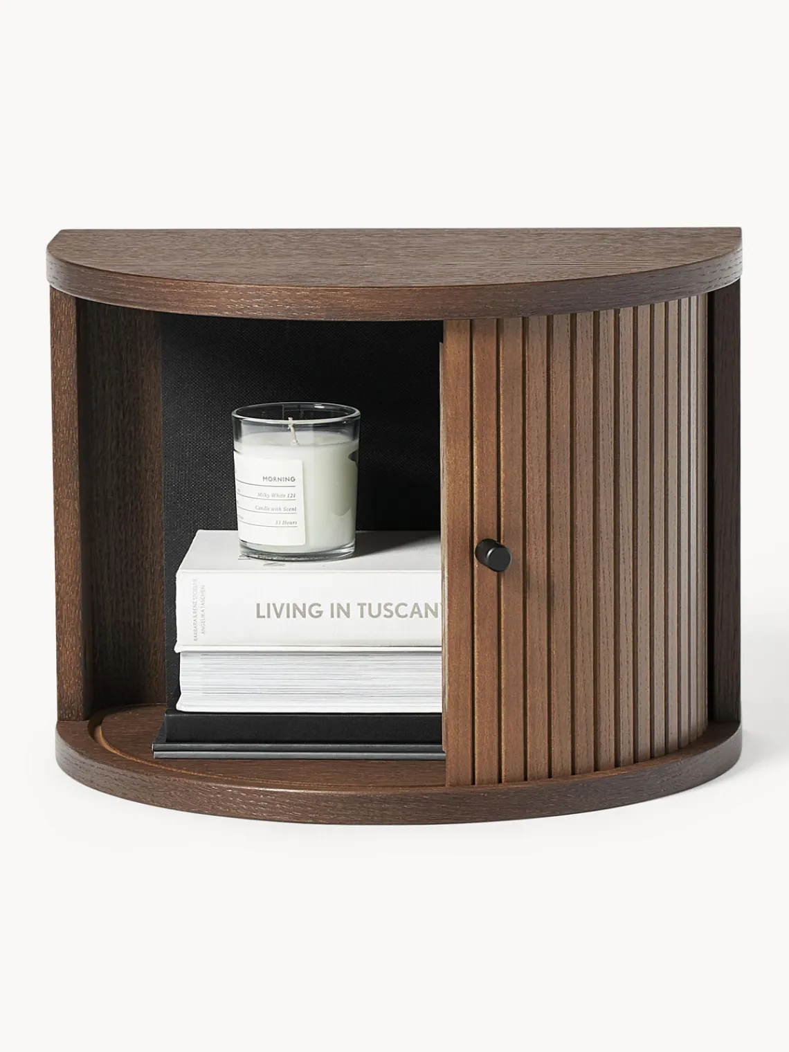 Mesitas De Noche|Mesitas De Noche>Westwing Collection Mesita de noche de pared Calary Madera de roble lacada en marrón oscuro