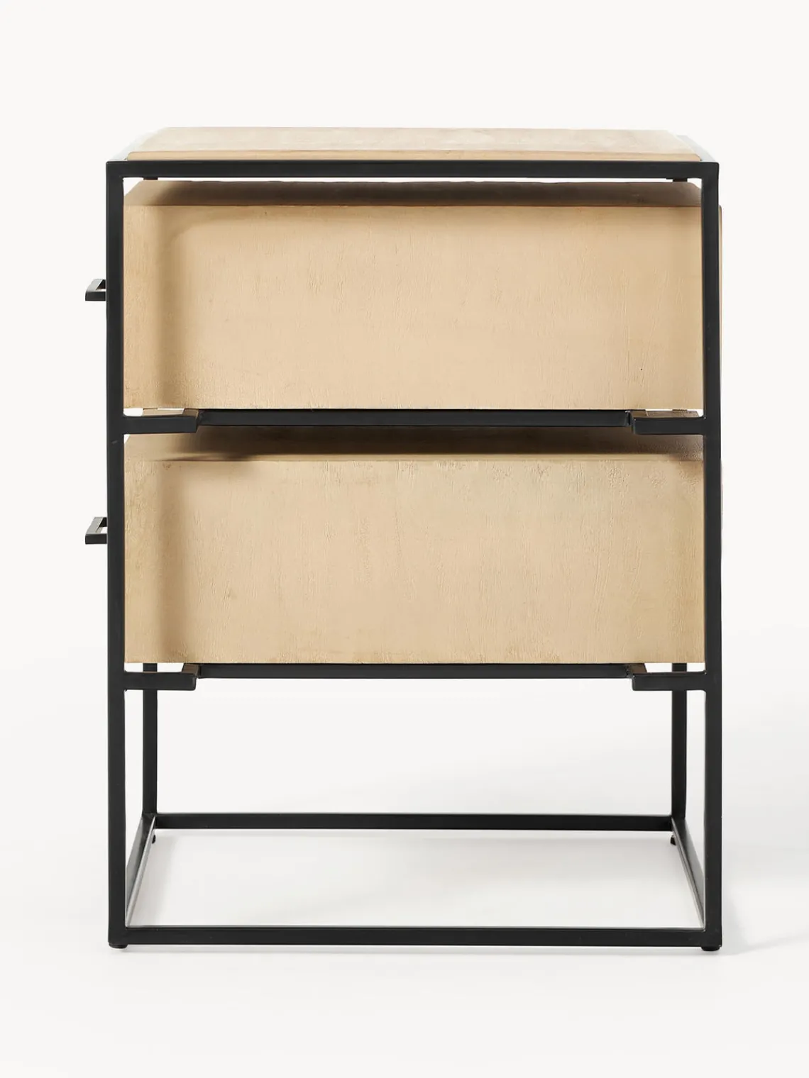 Mesitas De Noche|Mesitas De Noche>Westwing Collection Mesita de noche Lyle Madera de mango clara, negro