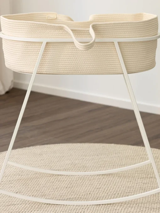 Cunas Para Bebé|Decoración Infantil>Metallbude Moisés artesanal Robe Tejido blanco Off White