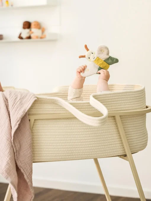 Cunas Para Bebé|Decoración Infantil>Metallbude Moisés artesanal Robe Tejido blanco Off White