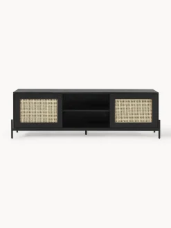 Muebles De Tv|Muebles De Tv></noscript>Westwing Collection Mueble de TV con tejido vienés Vienna Madera de mango, negro