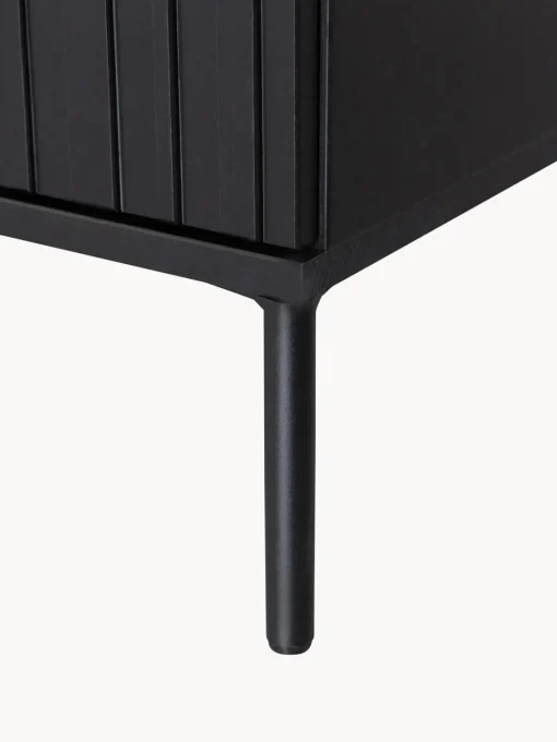 Best Mueble TV de madera de pino con frente acanalado Avourio, 3 puertas Muebles De Tv|Muebles De Tv