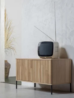 Discount Mueble TV de con frente acanalado Avourio, 2 puertas Muebles De Tv|Muebles De Tv