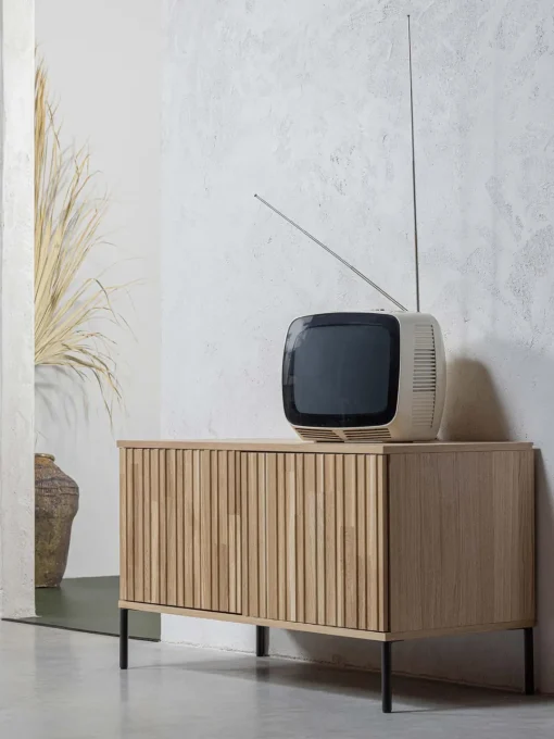 Discount Mueble TV de con frente acanalado Avourio, 2 puertas Muebles De Tv|Muebles De Tv