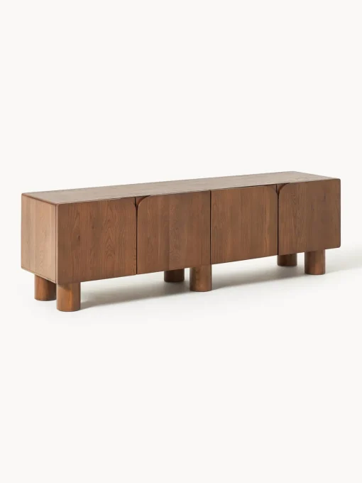 Muebles De Tv|Muebles De Tv>Westwing Collection Mueble TV de madera de roble Cadi Madera de roble pintado marrón