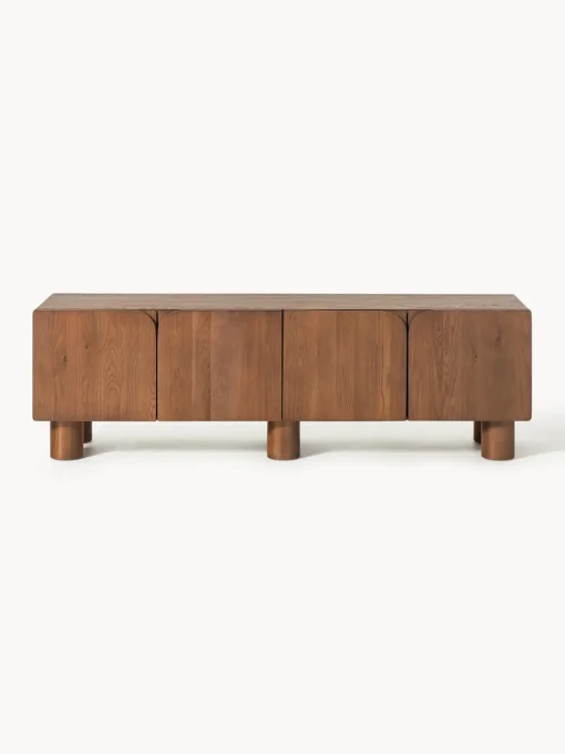 Muebles De Tv|Muebles De Tv>Westwing Collection Mueble TV de madera de roble Cadi Madera de roble pintado marrón