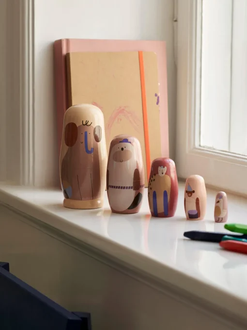 Muñecos nido de madera Schima Superba, 5 uds. Niños Juguetes A Partir De 1 Año|Decoración Infantil