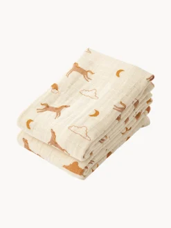 Muselinas Y Pañales De Tela|Decoración Infantil>Liewood Muselinas para bebé de algodón ecológico Lewis, 2 uds. Beige claro, motivo de caballos