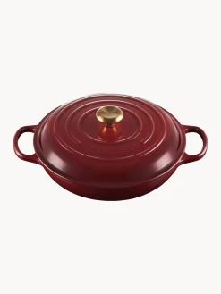 Ollas|Ollas></noscript>LE CREUSET Olla de hierro fundido Signature Collection Rojo vino, dorado