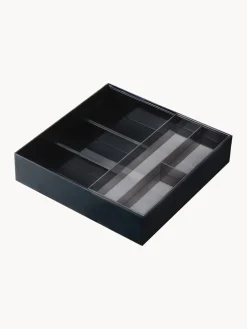 Almacenaje De Cocina></noscript>Yamazaki Organizador de cubiertos de cocina extensible Tower Negro mate transparente