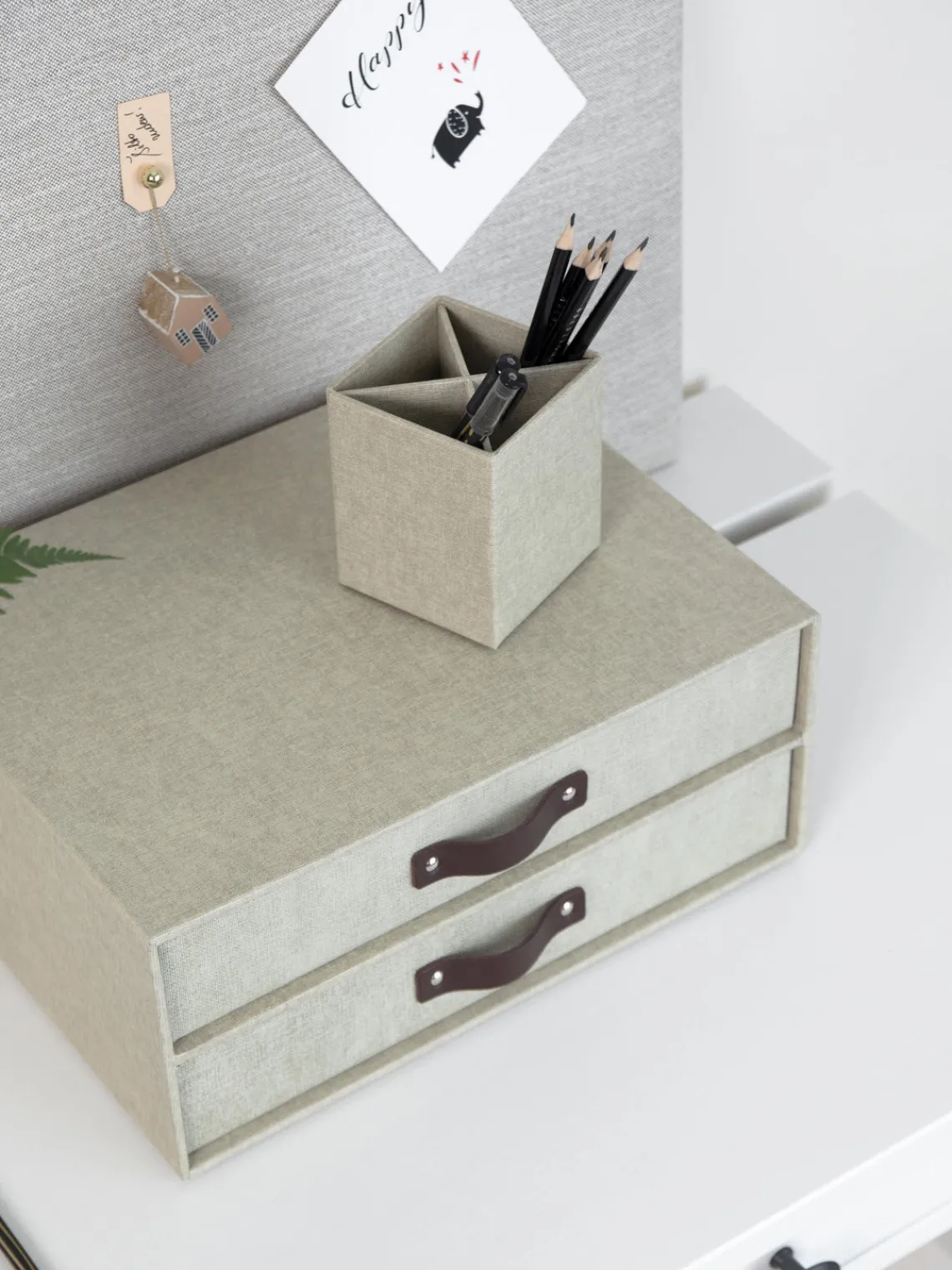 Material De Oficina|Material De Oficina>Bigso Box of Sweden Organizador de escritorio Birger Beige claro, marrón oscuro