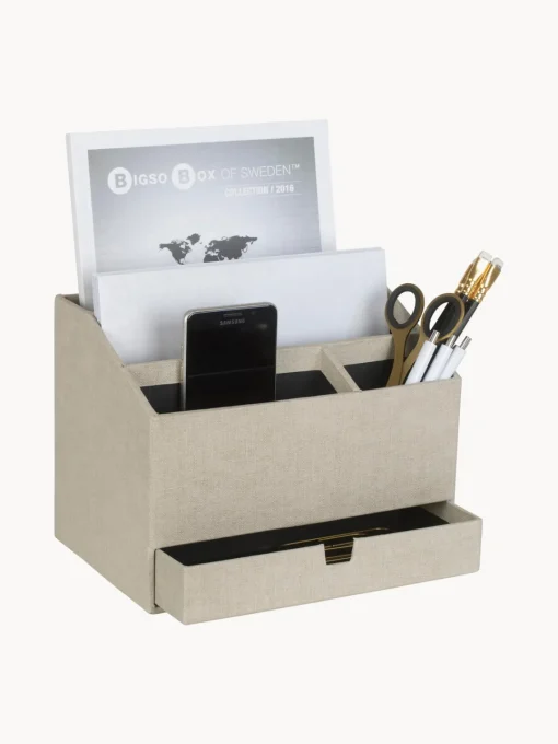 Material De Oficina|Material De Oficina>Bigso Box of Sweden Organizador de escritorio Greta Beige claro