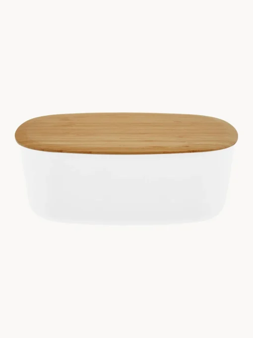 Cestas Para Pan|Almacenaje De Cocina>Rig-Tig Panera con tapadera de bambú Box-It Blanco, madera de bambú