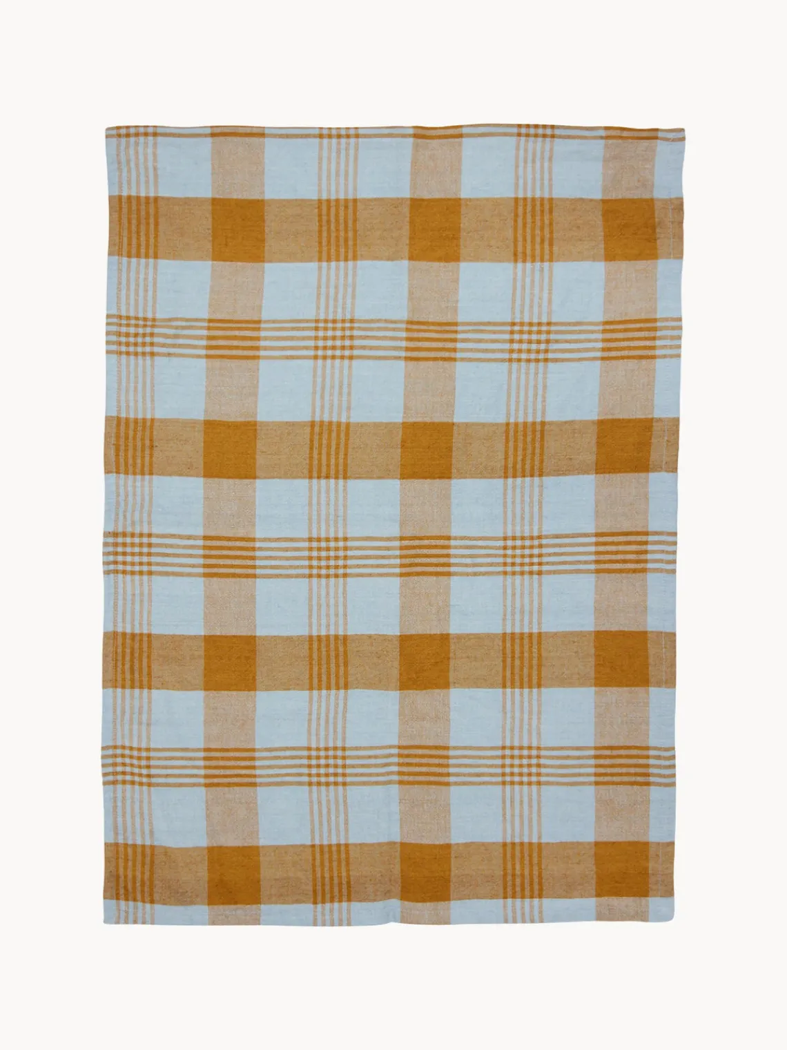 Textiles De Cocina Y Manteles|Textiles De Cocina>HKLIVING Paño de cocina artesanal de lino Vida Azul claro, marrón claro