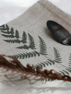 Textiles De Cocina Y Manteles|Textiles De Cocina>Frohstoff Paño de cocina artesanal Dalila Greige, verde oliva
