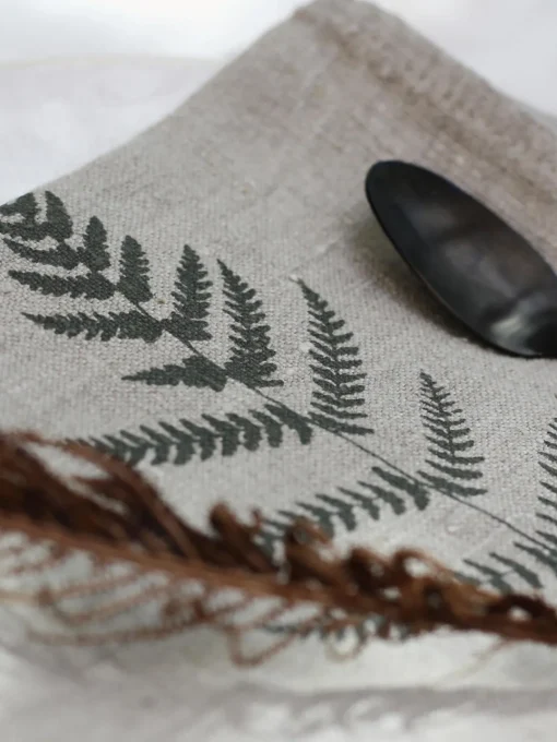Textiles De Cocina Y Manteles|Textiles De Cocina>Frohstoff Paño de cocina artesanal Dalila Greige, verde oliva
