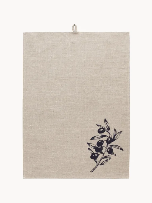 Textiles De Cocina Y Manteles|Textiles De Cocina>Frohstoff Paño de cocina artesanal Dalila Beige claro, gris antracita
