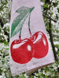 Textiles De Cocina Y Manteles|Textiles De Cocina>Frohstoff Paño de cocina artesanal Dalila Rosa claro, rojo, verde